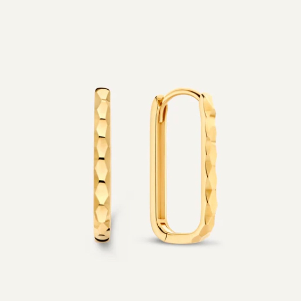 Tov Essentials Solid Gold Hammered U-Hoops - image 2